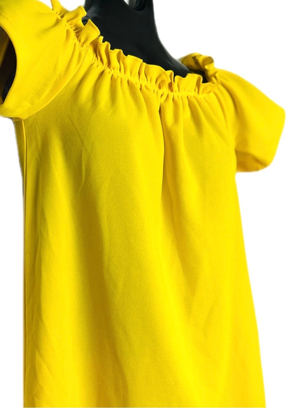 Bright Yellow Ruffle-Neck Summer Dress - Picture 4 of 15